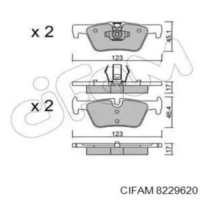 822-962-0 Cifam pastillas de freno traseras