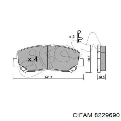 822-969-0 Cifam pastillas de freno delanteras