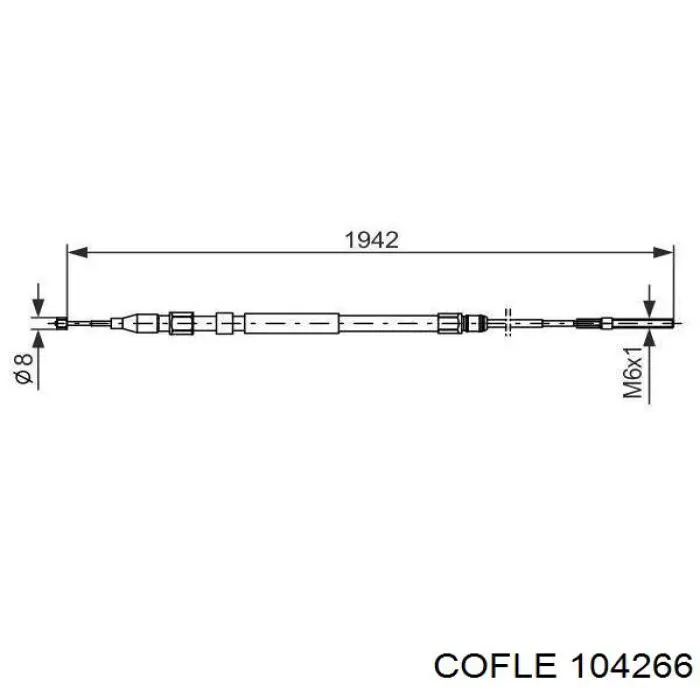 10.4266 Cofle cable de freno de mano trasero derecho/izquierdo