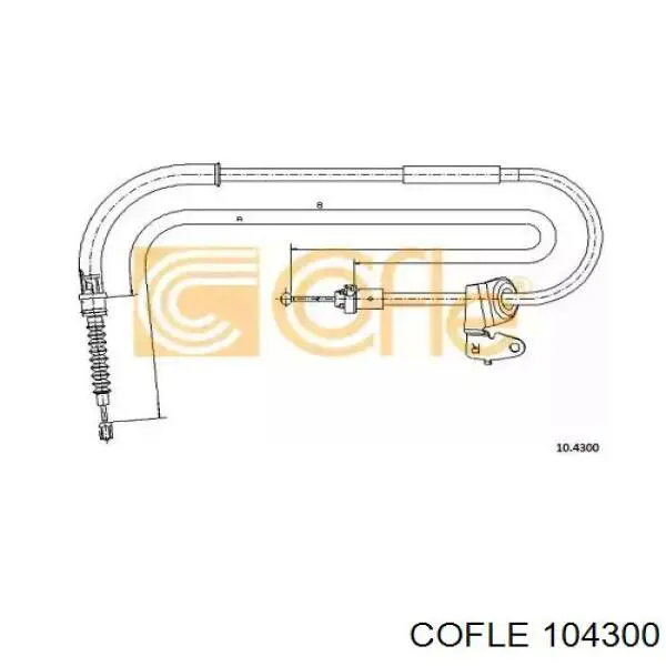 10.4300 Cofle cable de freno de mano trasero derecho