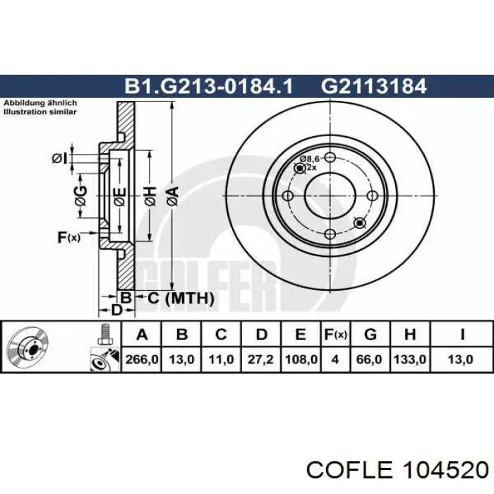 10.4520 Cofle cable de freno de mano trasero derecho/izquierdo