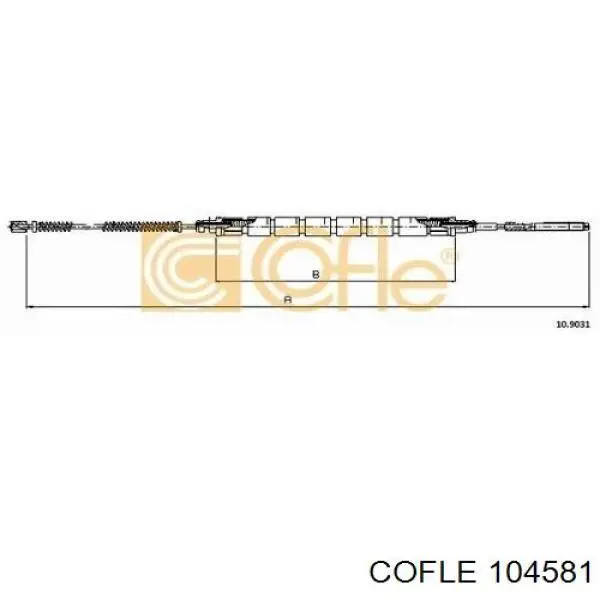 107002 Beca Cables Cable de freno de mano trasero izquierdo