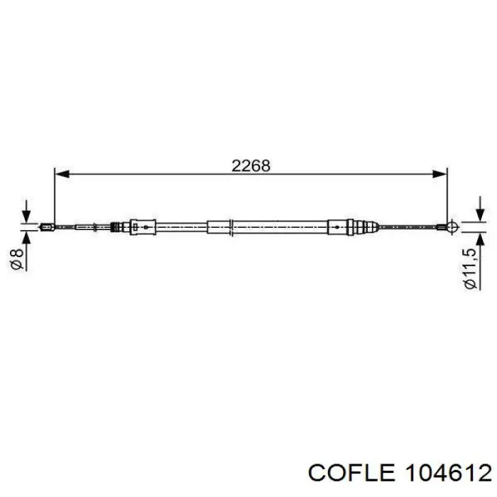 80872 Metalcaucho cable de freno de mano trasero derecho/izquierdo