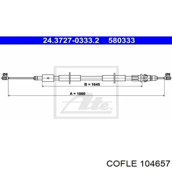 10.4657 Cofle cable de freno de mano trasero izquierdo