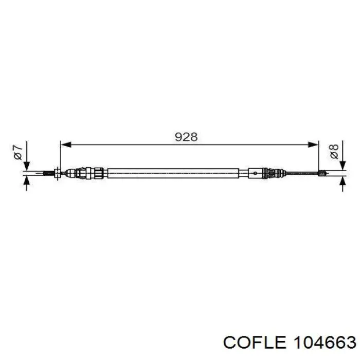 10.4663 Cofle cable de freno de mano trasero izquierdo