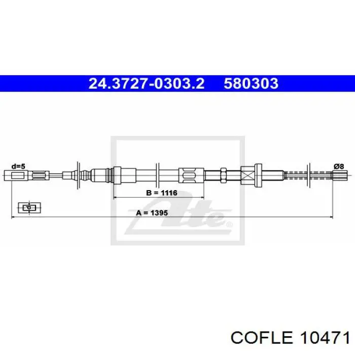 10.471 Cofle cable de freno de mano trasero derecho/izquierdo