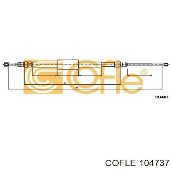 104737 Cofle cable de freno de mano trasero derecho/izquierdo