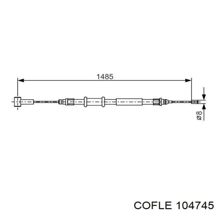 104745 Cofle cable de freno de mano trasero derecho/izquierdo