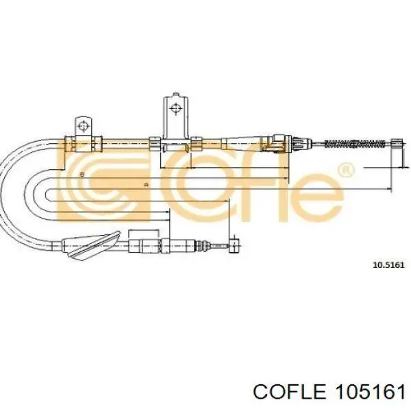 10.5161 Cofle cable de freno de mano trasero izquierdo