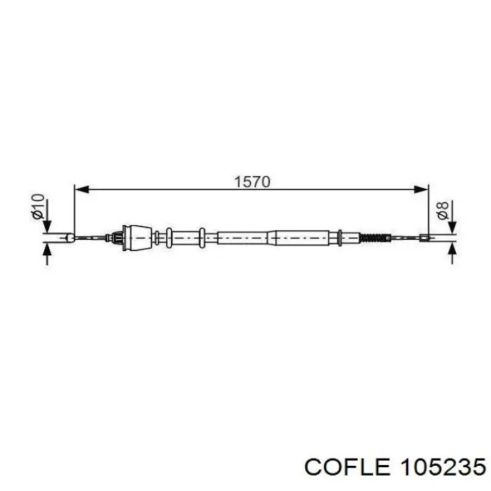 10.5235 Cofle cable de freno de mano trasero derecho/izquierdo