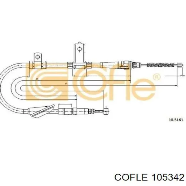 502-1264 Ford cable de freno de mano trasero derecho/izquierdo