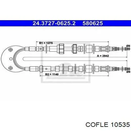 10.535 Cofle cable de freno de mano trasero derecho/izquierdo