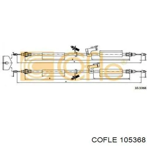 105368 Cofle cable de freno de mano trasero derecho/izquierdo