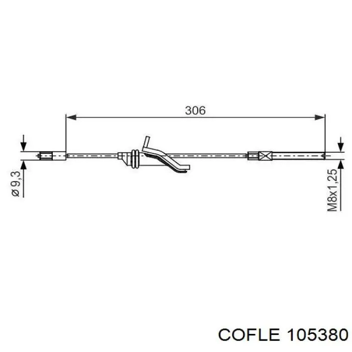 10.5380 Cofle cable de freno de mano delantero