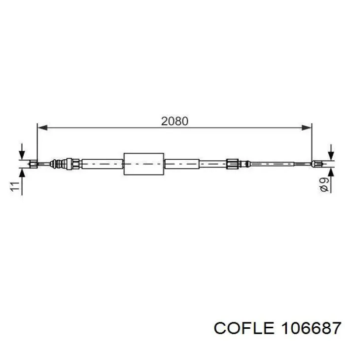 Comprar 106687 Cofle Cable de freno de mano trasero derecho/izquierdo