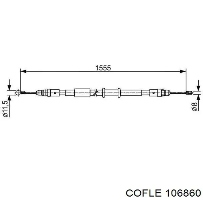 10.6860 Cofle cable de freno de mano trasero derecho/izquierdo