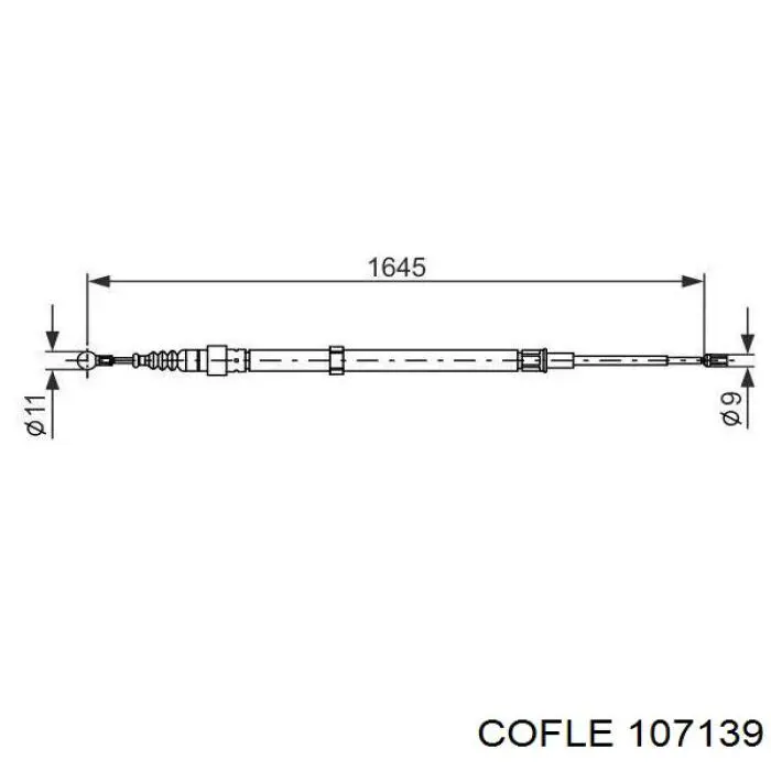 107139 Cofle cable de freno de mano trasero derecho/izquierdo