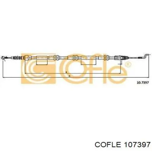 83759 Metalcaucho cable de freno de mano trasero derecho/izquierdo