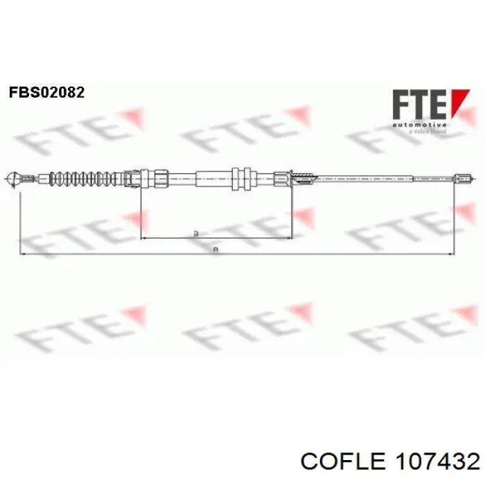 107432 Cofle cable de freno de mano trasero derecho/izquierdo