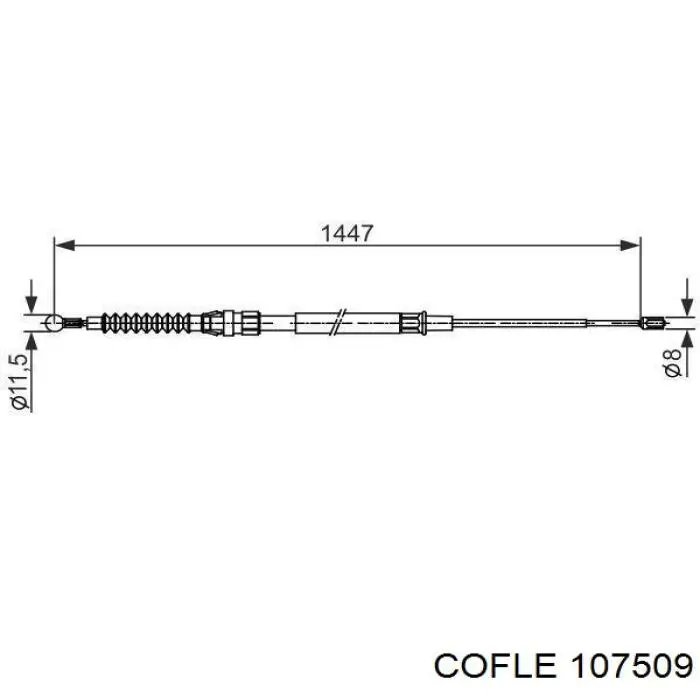 107509 Cofle cable de freno de mano trasero derecho/izquierdo