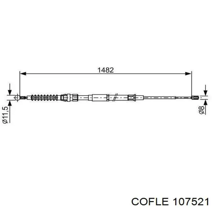 107521 Cofle cable de freno de mano trasero izquierdo