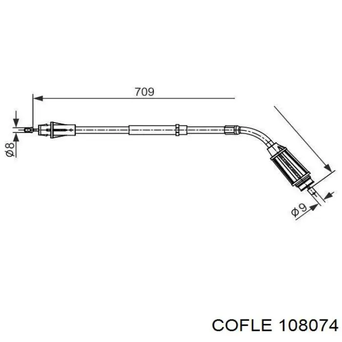 10.8074 Cofle cable de freno de mano trasero derecho