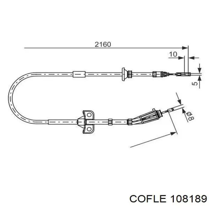 10.8189 Cofle cable de freno de mano trasero izquierdo