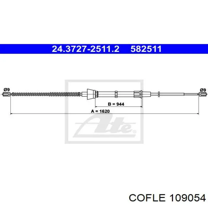 10.9054 Cofle cable de freno de mano trasero derecho/izquierdo