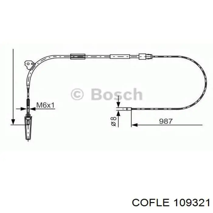 Cable de freno de mano trasero izquierdo Cofle 109321