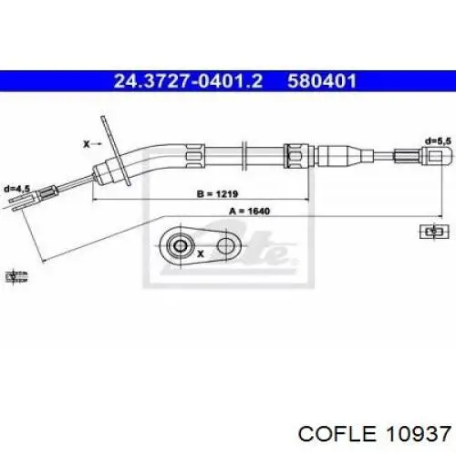 10937 Cofle cable de freno de mano trasero izquierdo