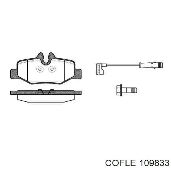 Cable de freno de estacionamiento delantero 109833 Cofle