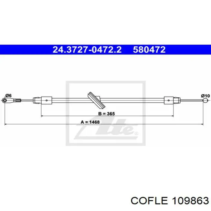 109863 Cofle cable de freno de mano delantero