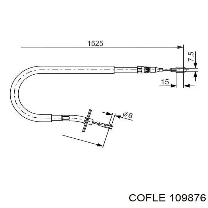 Cable de freno de mano trasero derecho para Volkswagen LT (2DX0FE)