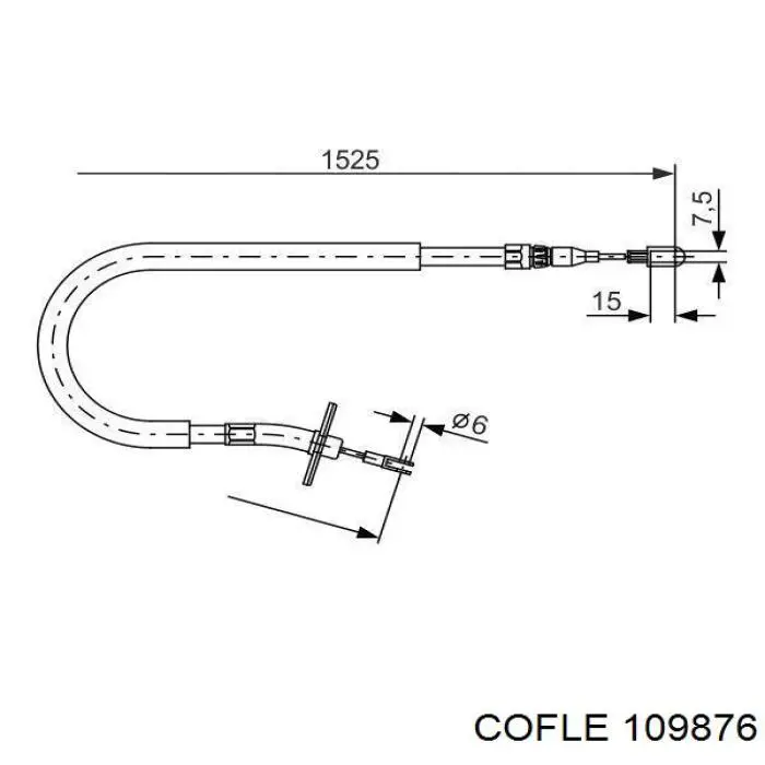 10.9876 Cofle cable de freno de mano trasero derecho