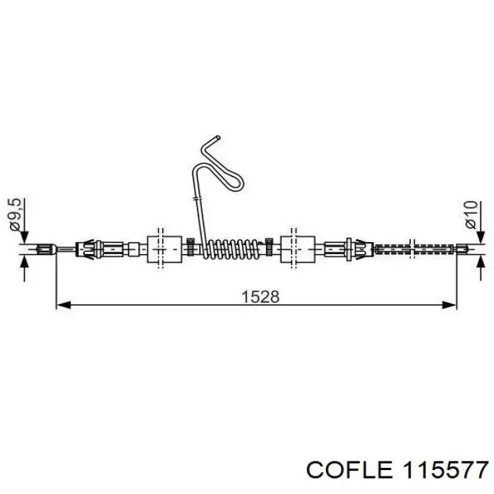 115577 Cofle cable de freno de mano trasero izquierdo