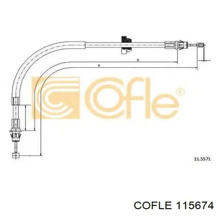 11.5674 Cofle cable de freno de mano trasero derecho