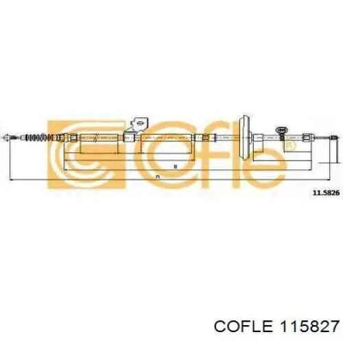 11.5827 Cofle cable de freno de mano trasero derecho