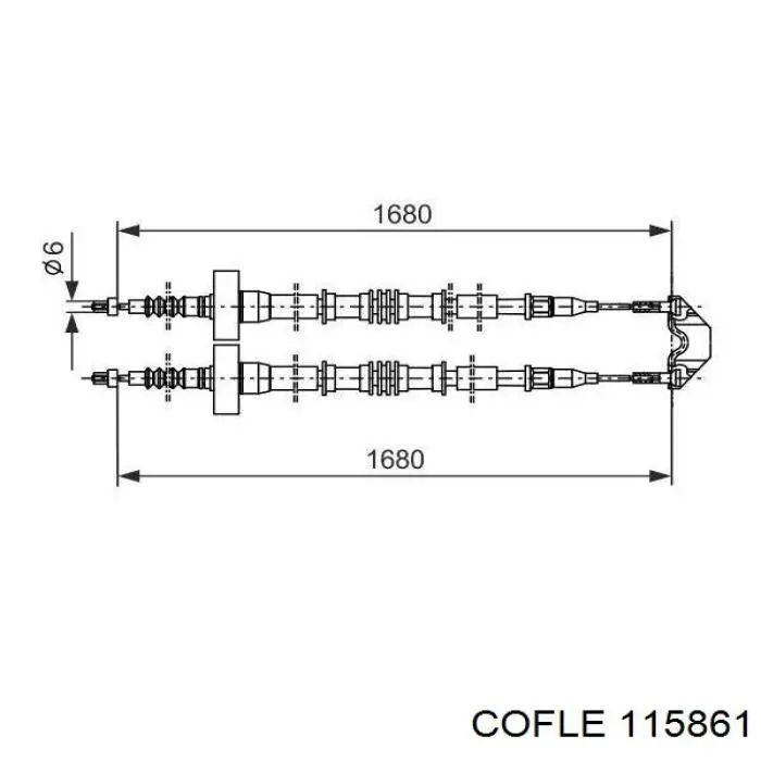 115861 Cofle cable de freno de mano trasero derecho/izquierdo