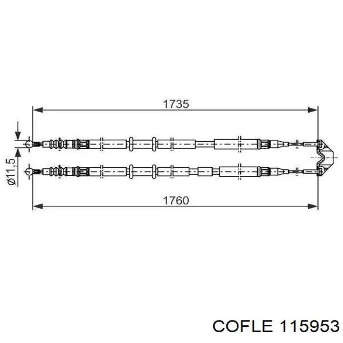 11.5953 Cofle cable de freno de mano trasero derecho/izquierdo