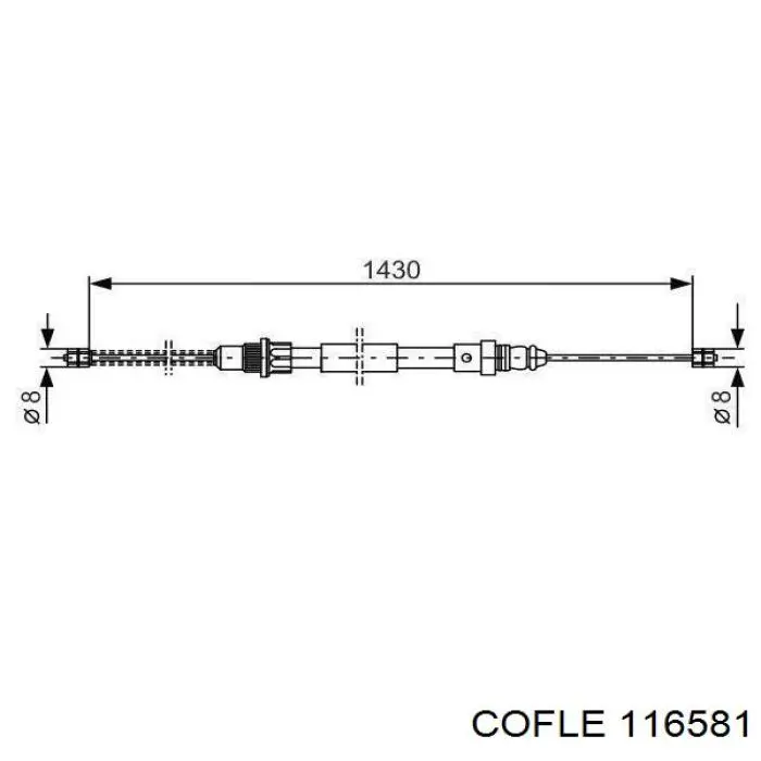 E074037 Peugeot/Citroen cable de freno de mano trasero derecho/izquierdo