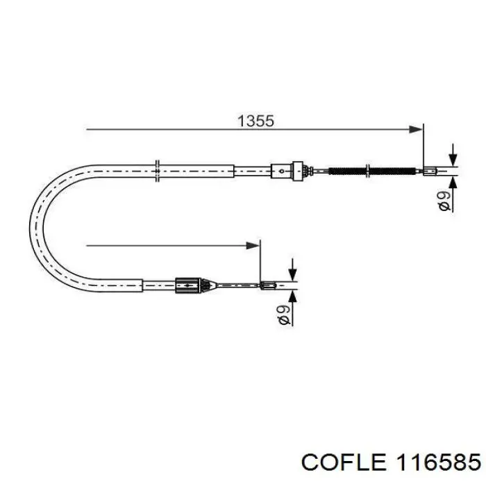 BC0720 Japan Parts cable de freno de mano trasero derecho