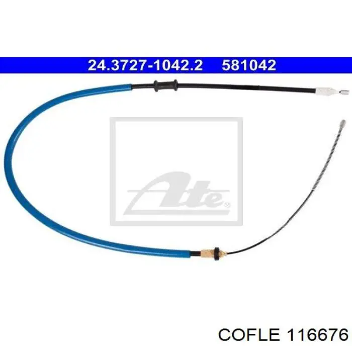 116676 Cofle cable de freno de mano trasero derecho