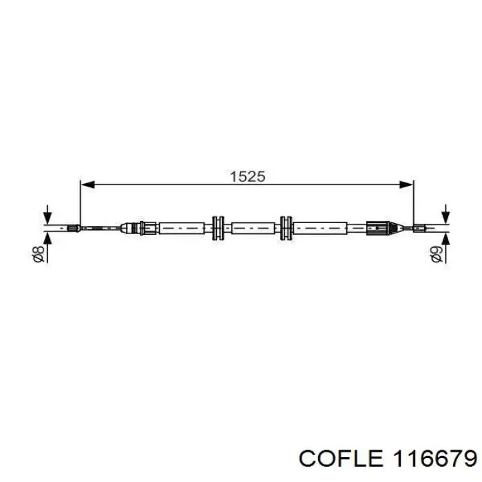 116679 Cofle cable de freno de mano trasero izquierdo