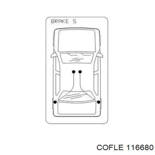 Cable de freno de mano trasero izquierdo 116680 Cofle