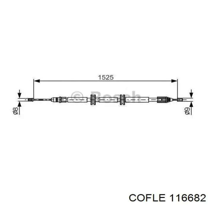 116682 Cofle cable de freno de mano trasero derecho/izquierdo