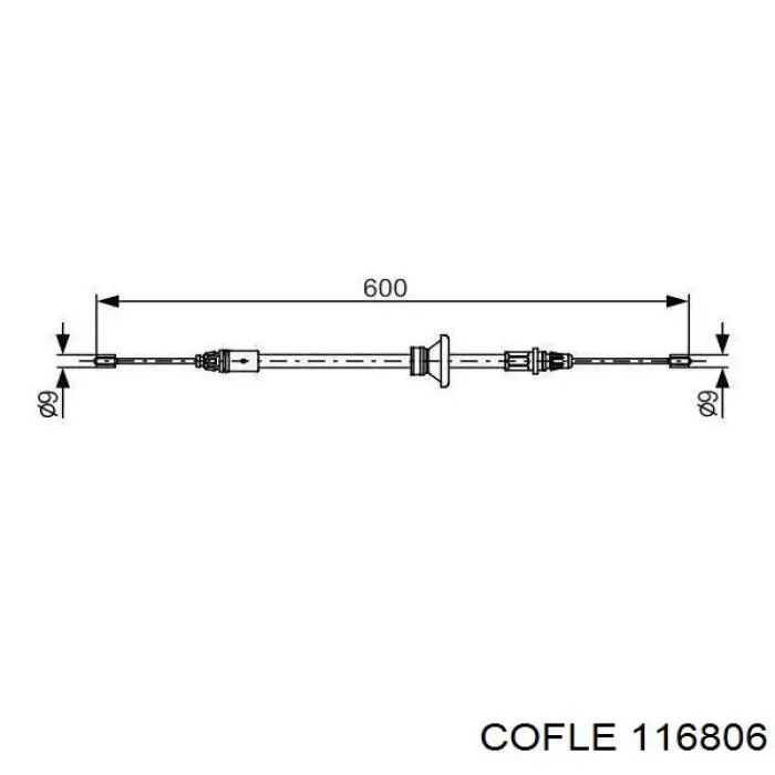 116806 Cofle cable de freno de mano delantero