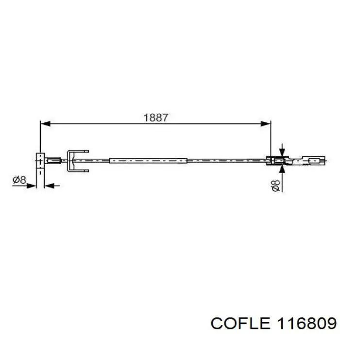 11.6809 Cofle cable de freno de mano delantero