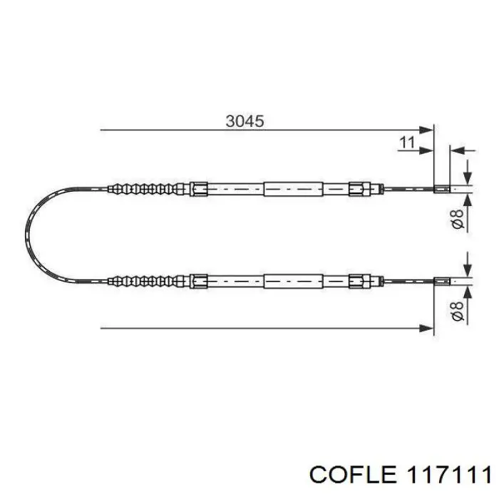 117111 Cofle cable de freno de mano trasero derecho/izquierdo