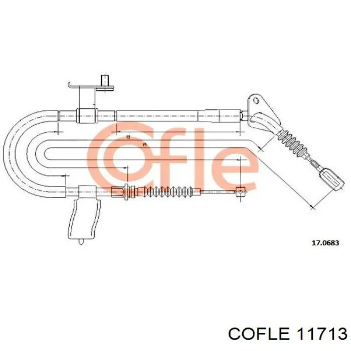 Cable de freno de mano delantero para Fiat Ducato (280)