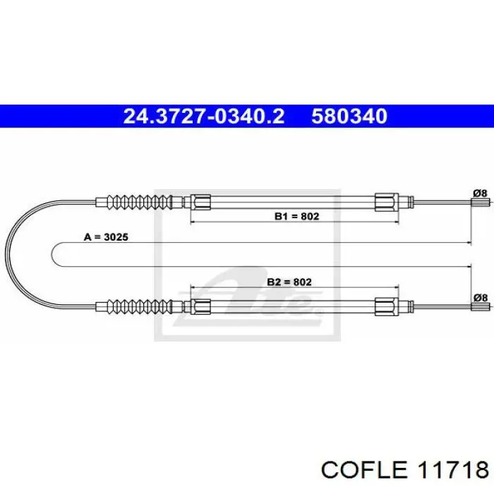 1171.8 Cofle cable de freno de mano trasero derecho/izquierdo